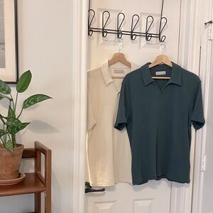 Two Everlane Waffle Polos, Organic Cotton, Men’s Size Med